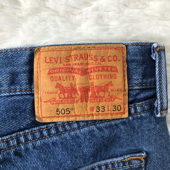 LEVIS • 505 Straight Fit Jeans W33 L30 Dark Stonewash - Picture 6 of 15